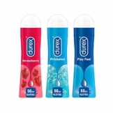 Durex Play Ausprobierpaket mit 3 verschiedenen Gleitgelen | Sweet Strawberry & Prickelnd & Feel (3 x 50ml) - 1