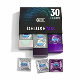 Durex Surprise Me Deluxe Kondome in stylischer Box - Extra Vielfalt, praktisch & diskret verpackt - 30er Pack (1 x 30 Stück) - 1